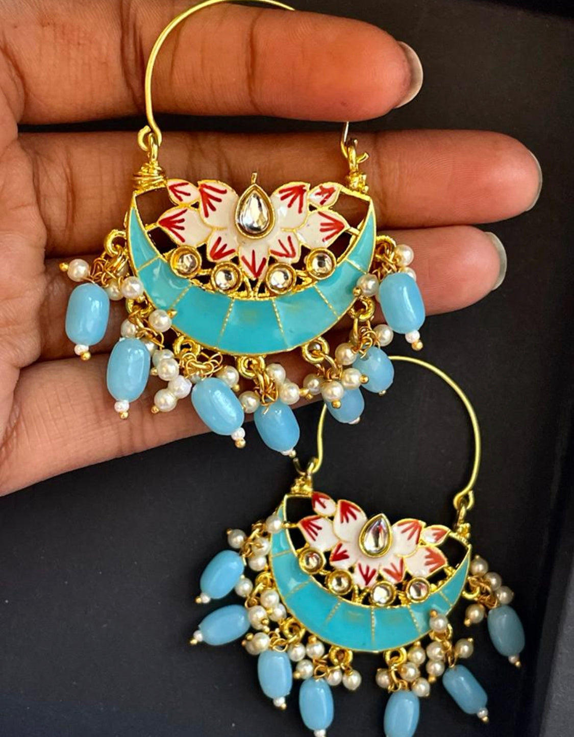 Meenakari Chandbali Ear Ring