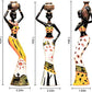 Xtore Beautiful Finish Uniquely Hand Crafted Home Dcor African Tribal Women Art Piece - (Set of 3, Multicolour), Resin