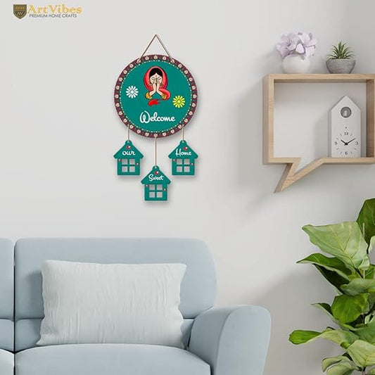 Artvibes Welcome Wooden Wall Hanging Decoration Items for Home |