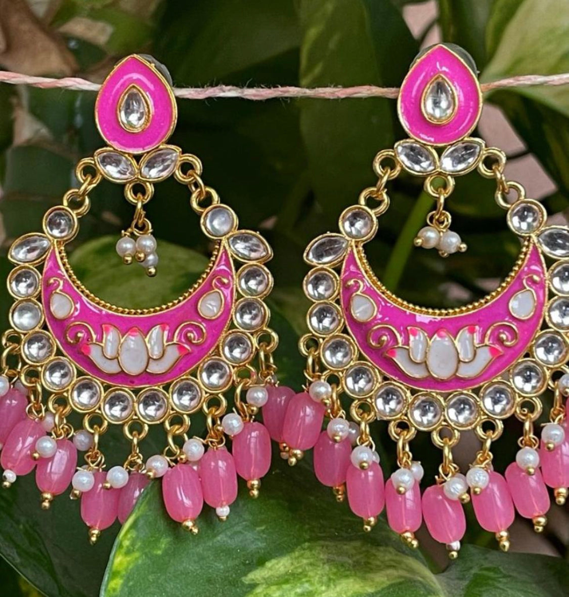 Meenakari Ear Ring with Beads