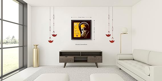 Guru Nanak Dev ji Religious Painting Home Decorative Item Wall Decoration Hanging Digital Reprint (13inch x 13inch, Multicolour)