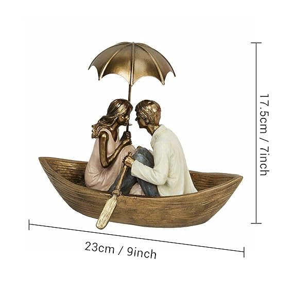 Gift for Girlfriend Boyfriend Husband Wife Girls Boys Birthday Wedding Anniversary Romantic Boat Couple Showpiece Statue for Home Decor Living Room Table Decoration Items