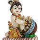 Lord Krishna Makhan Chor Idol Sculpture Statue Figurine Showpiece (19 x 15 x 9 cm) - Decoration Items for Home Decor Living Room Mandir Temple Pooja Room Table Decorative Gifts