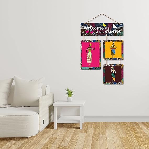 Artvibes Welcome To Our Home Decorative Wall Art MDF Wooden Hanging for Living Room