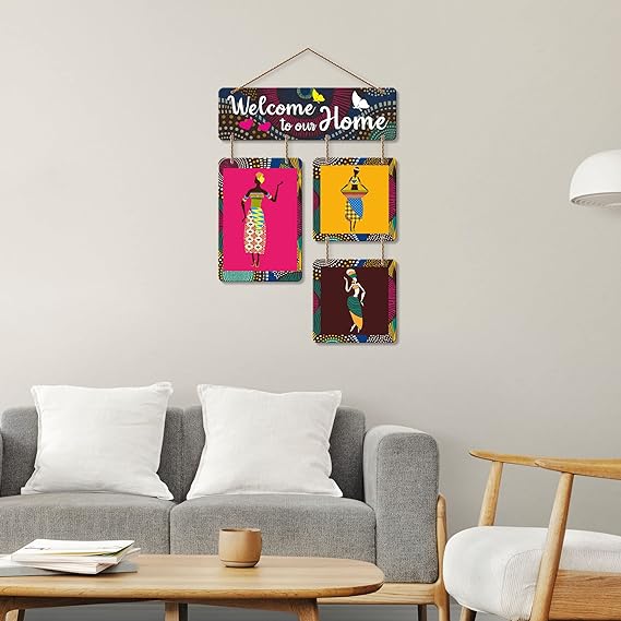 Artvibes Welcome To Our Home Decorative Wall Art MDF Wooden Hanging for Living Room