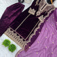 Heavy Viscose Velvet With Heavy Coding Embroidery sequence Work