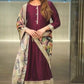 Pure Heavy  Chinnon Silk With  Full Heavy Embroidery Sequence Work with Sleeve