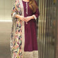 Pure Heavy  Chinnon Silk With  Full Heavy Embroidery Sequence Work with Sleeve