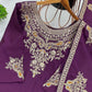 Pure Chinnon Silk With Heavy Embroidery Coding Dori-Sequence Work With Full Sleeve