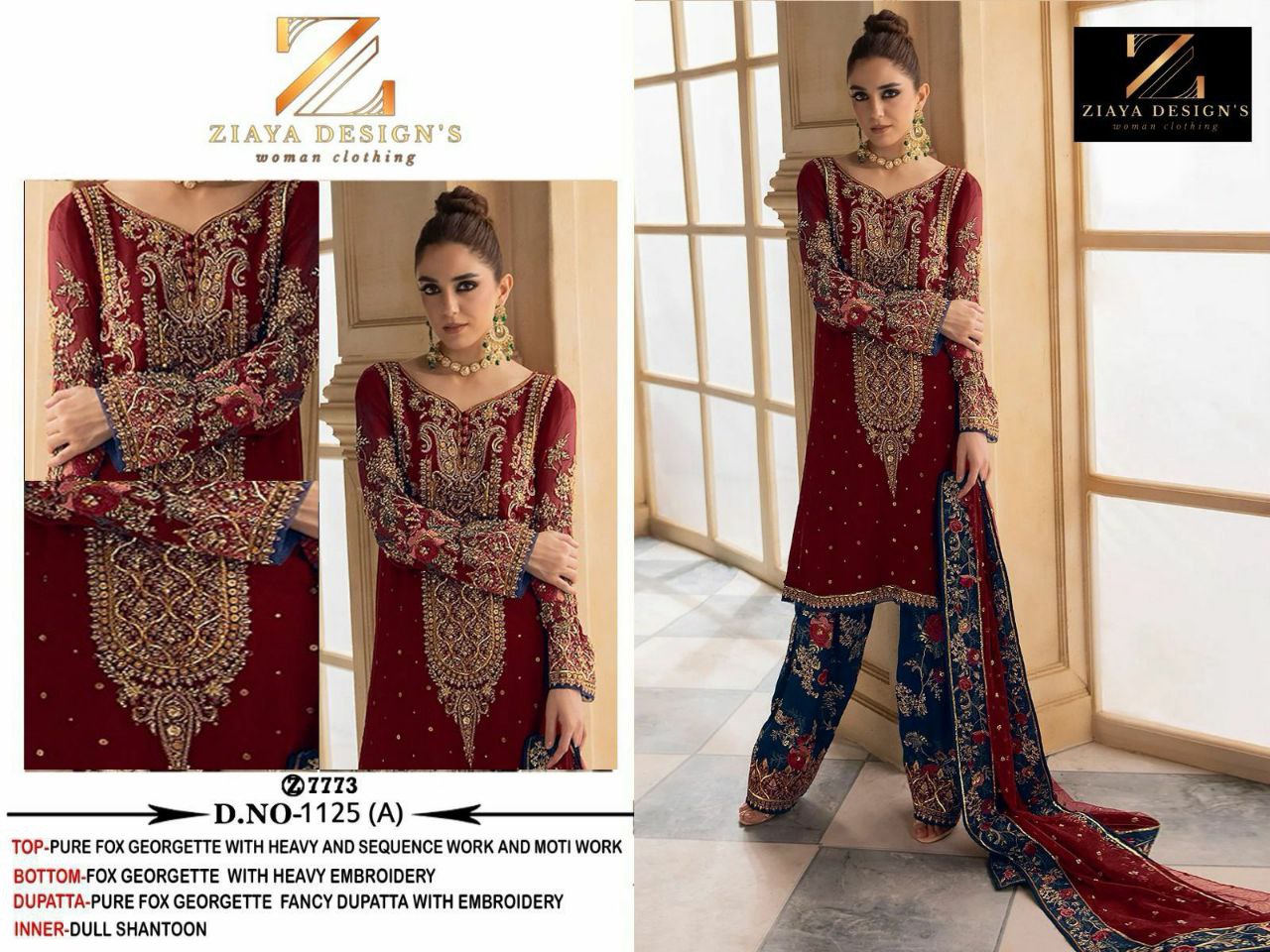 HEAVY PURE FOX GEORGETTE WITH HEAVY EMBROIDERED WITH SEQUENCE WORK