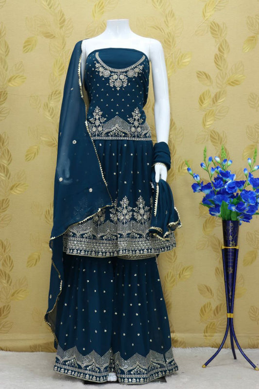 Georgette + Embroidery Work (Free Size Stitched)