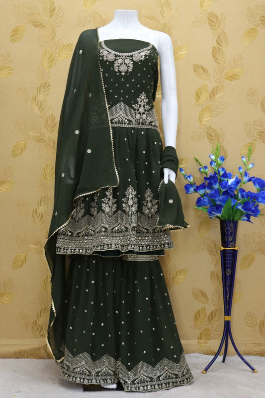 Georgette + Embroidery Work (Free Size Stitched)