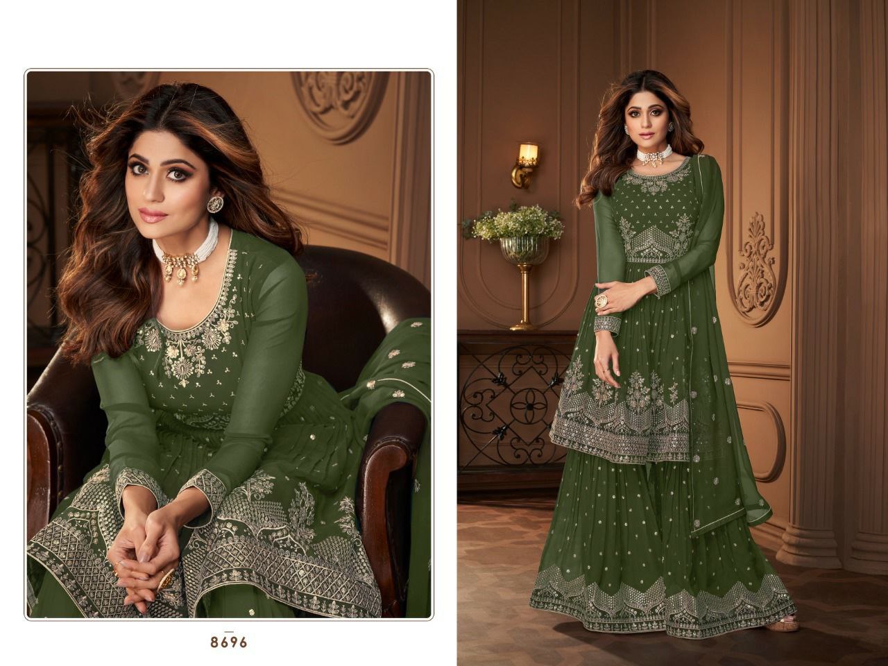 Georgette + Embroidery Work (Free Size Stitched)