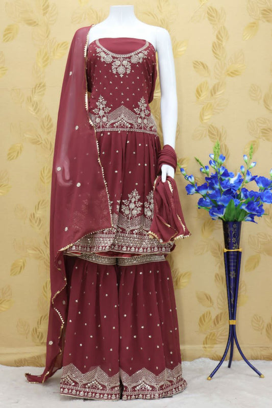 Georgette + Embroidery Work (Free Size Stitched)