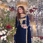 Pure Heavy Viscose Velvet With Heavy Embroidery Sequence Work neck moti work With Full Sleeves