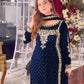 Pure Heavy Viscose Velvet With Heavy Embroidery Sequence Work neck moti work With Full Sleeves