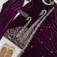 Heavy Viscose Velvet With Heavy Embroidery Sequence Work With Full Sleeves