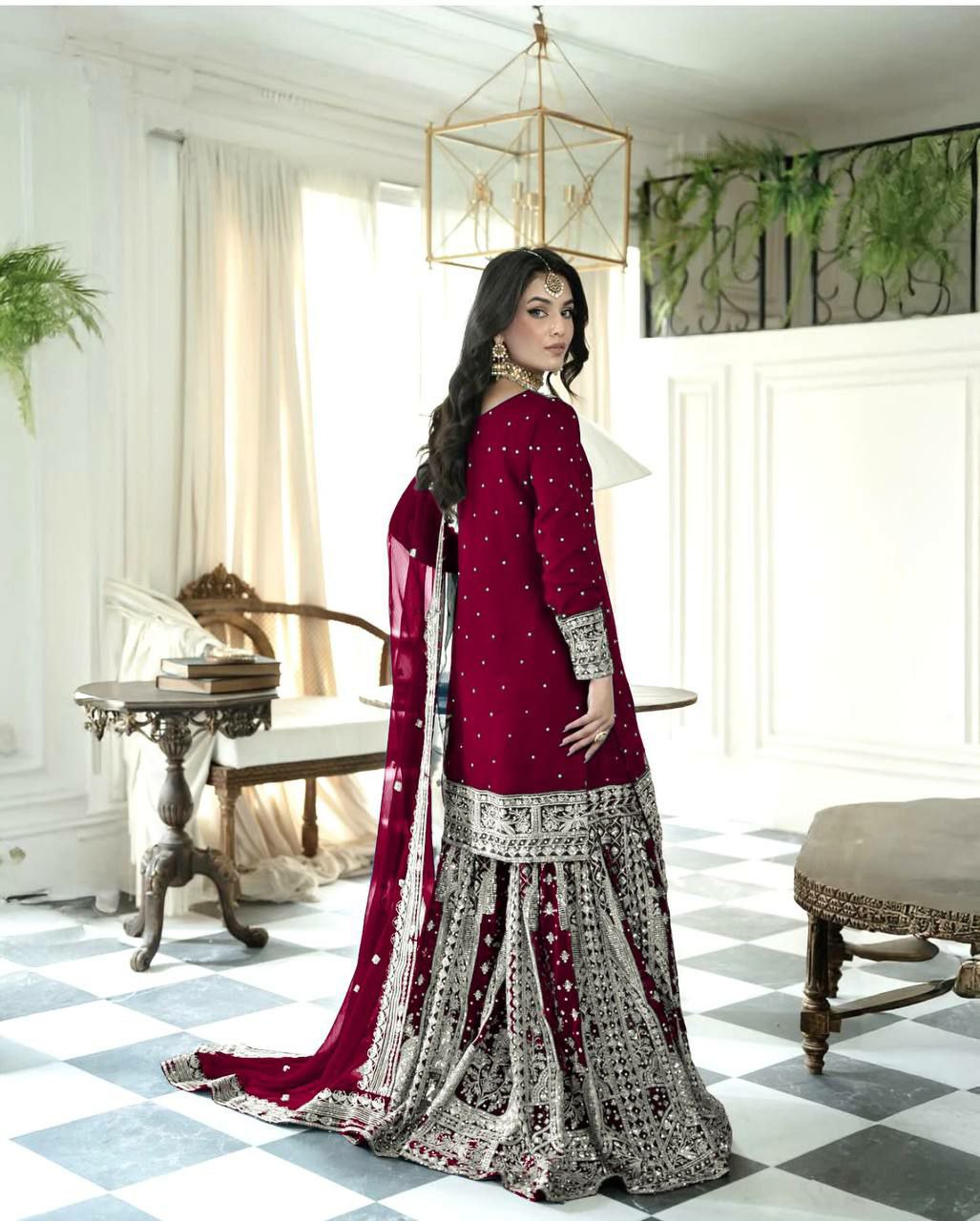 Heavy Faux Georgette With Heavy Embroidery Sequence Work