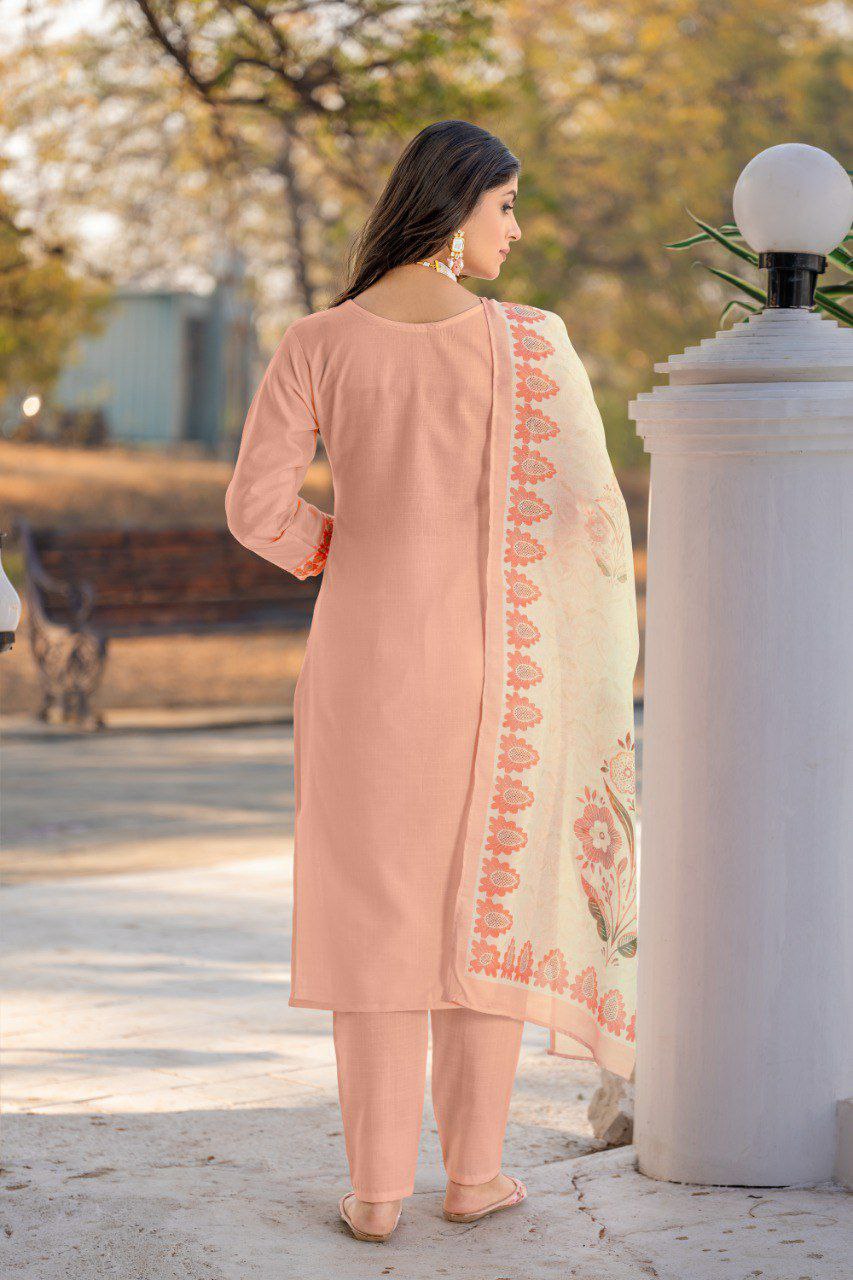 V-Neck Straight Kurti With Divider plaza