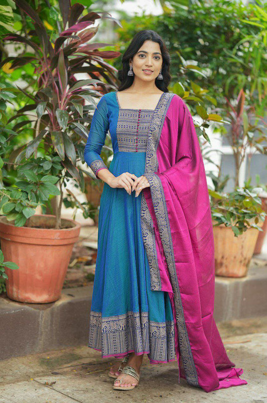 Vichitra Silk With jacquard Zari Weaving