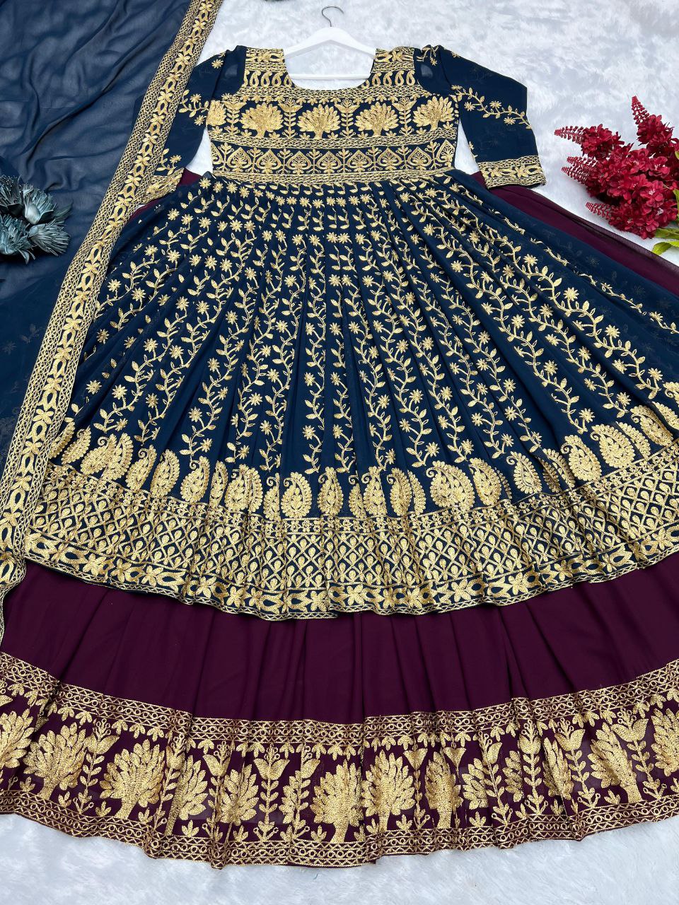 PRESENTING 3 PIECE ANARKALI GOWN AND LEHENGA WITH BEAUTIFUL DUPATTA