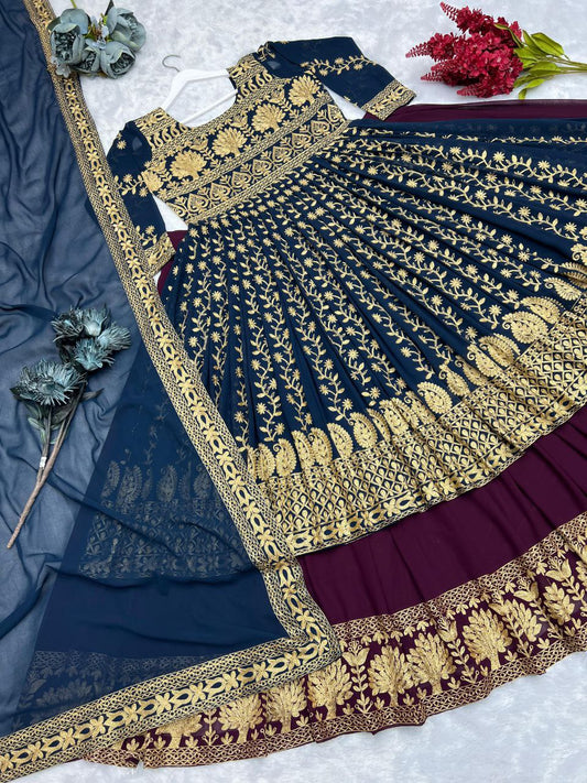 PRESENTING 3 PIECE ANARKALI GOWN AND LEHENGA WITH BEAUTIFUL DUPATTA