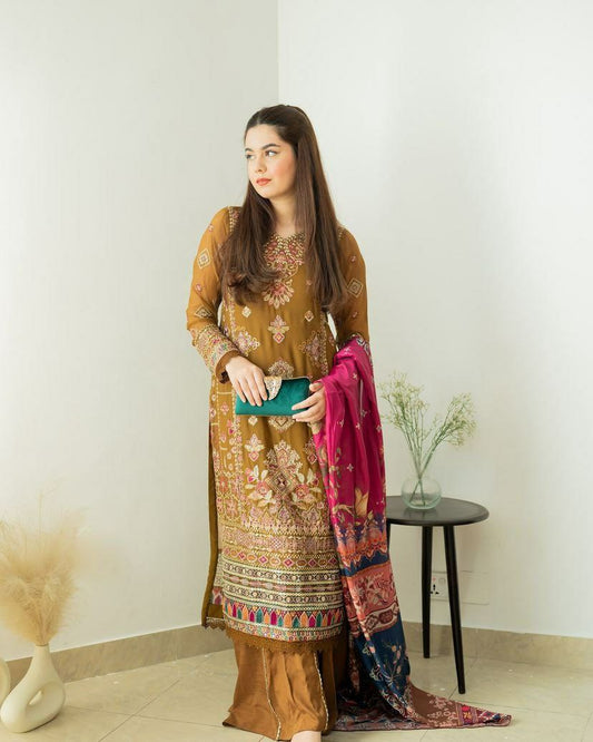 Fox Georgette With Embroidery Sequence Work