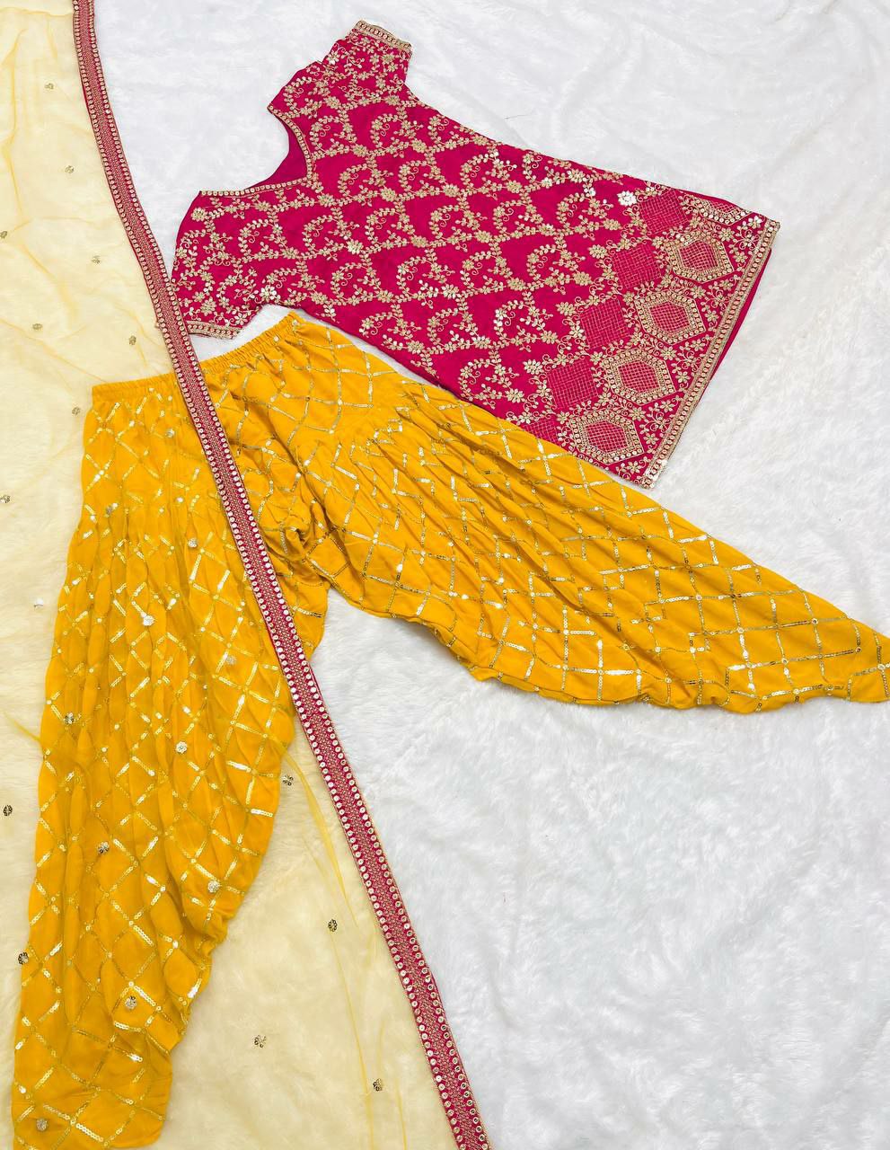 Pure Vichitra Silk With Heavy Embroidery Sequence Work SP1