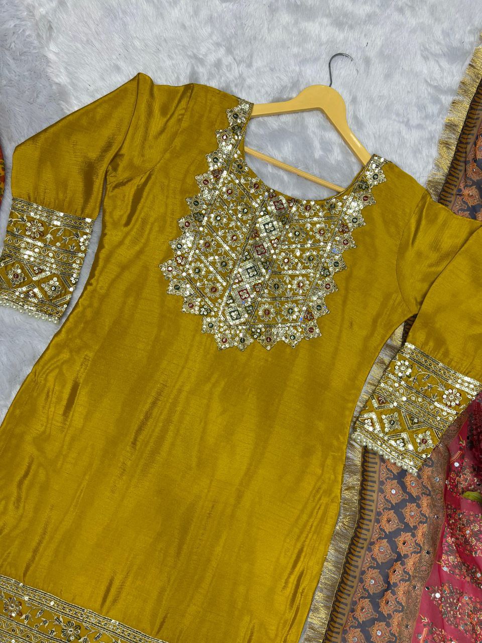 3 PIECE KURTI WITH PLAZZO AND DUPATTA SP3