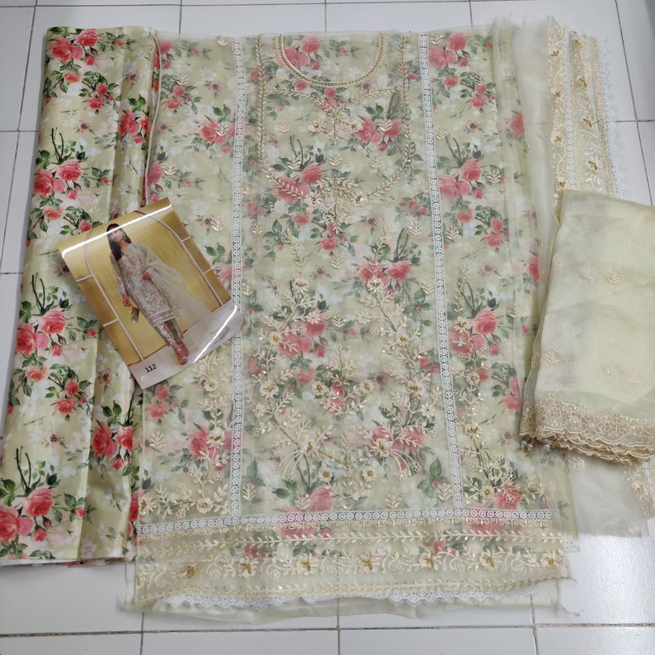 Heavy Orgenza Silk With Multi Thread & Sequence Embroidery Stitch Work & hand work SP4