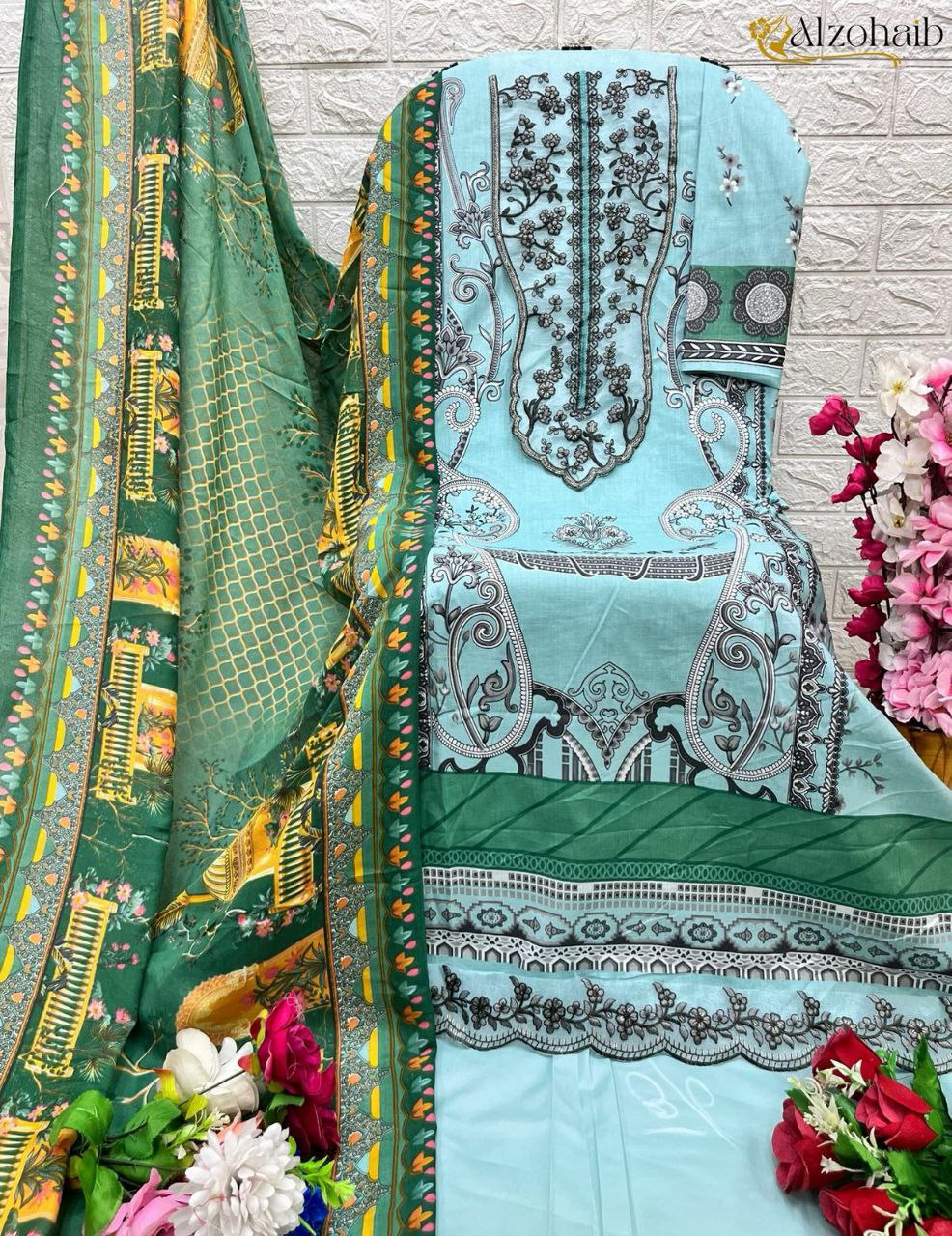 pure cotton print with & heavy Embroidery patche SP4