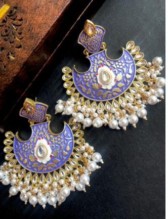 Meenakari Chandnali Heavy Party Wear Earring