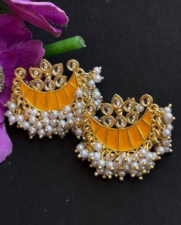 Meenakari Chandbali Stud