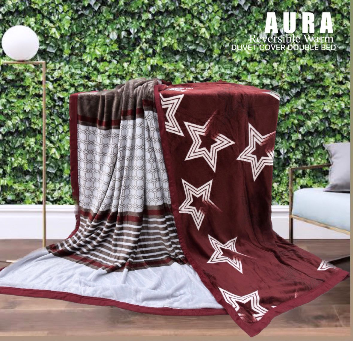 QUEEN SIZE AURA 💤 REVERSIBLE WARM QUILT COVER/CAN BE USED AS A BLANKET ❄️❄️