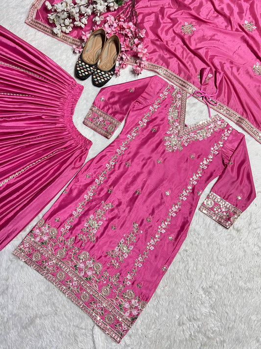 PRE ORDER- Chinnon Silk With *Heavy Embroidery Coding Sequence Work