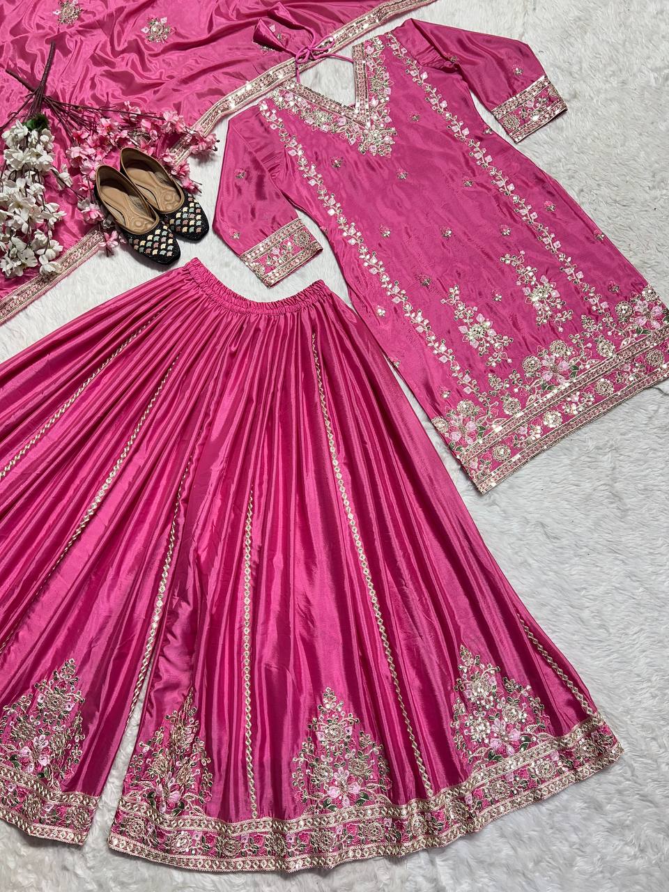 PRE ORDER- Chinnon Silk With *Heavy Embroidery Coding Sequence Work