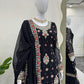 Faux Georgette with inner Work :- Thred &amp; Sequnce with Fancy Lace