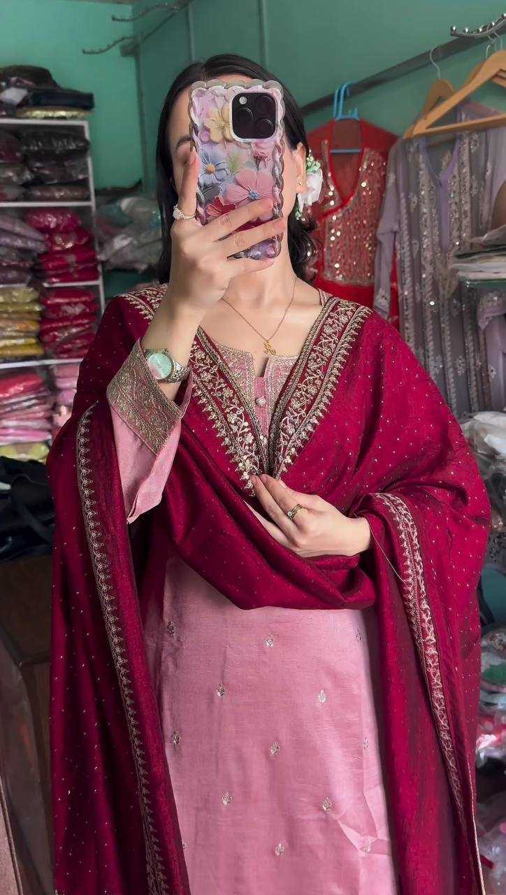 Chinon KESH164 G76 Suits & Dresses Wholesale Sharara Salwar Suits Embroidery Suits Designer Suits Manufacturer