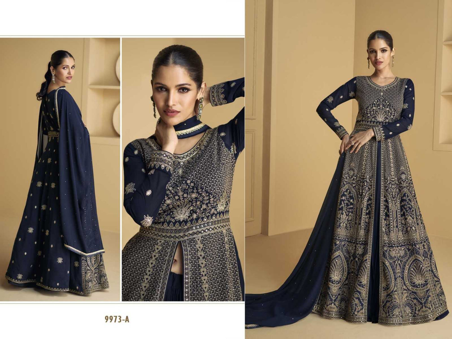 Faux Georgette KESH379 9973 Suits & Dresses Wholesale Embroidery Suits Georgette Suit Semi-Stitched Suits