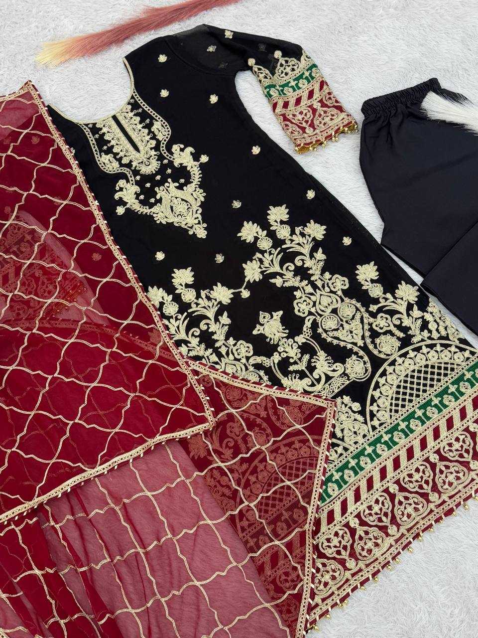 HEAVY FAUX GEORGETTE KESH159 1322 SUITS & DRESSES WHOLESALE GEORGETTE EMBROIDERY PARTY WEAR SUITS MANUFACTURER