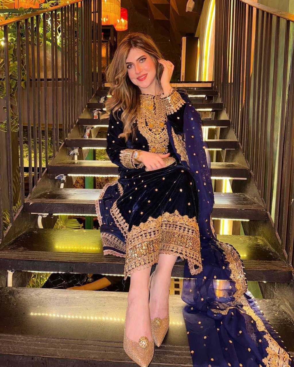 SUITS & DRESSES WHOLESALE VELVET EMBROIDERY DESIGNER PAKISTANI SUITS MANUFACTURER