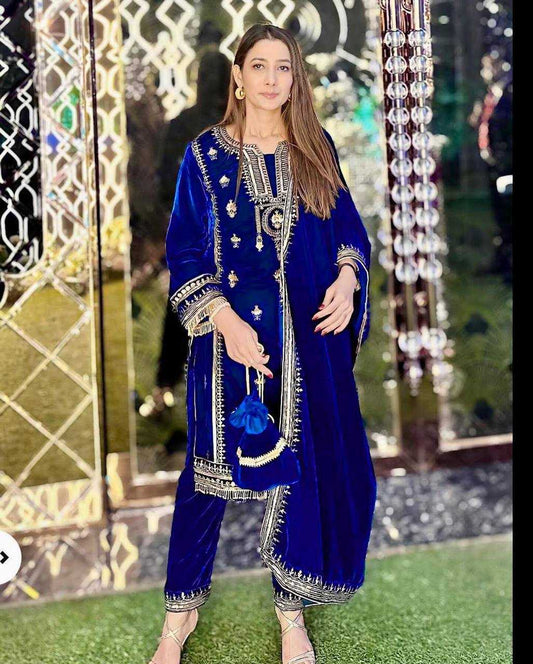 VISCOSE VELVET RIN169 5800 SUITS & DRESSES WHOLESALE VELVET EMBROIDERY PAKISTANI SUITS MANUFACTURER